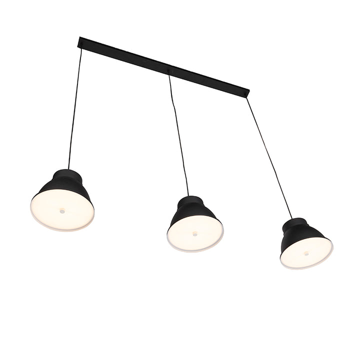 QAZQA Hanglamp ron hl - Zwart - Landelijk - L 1200mm