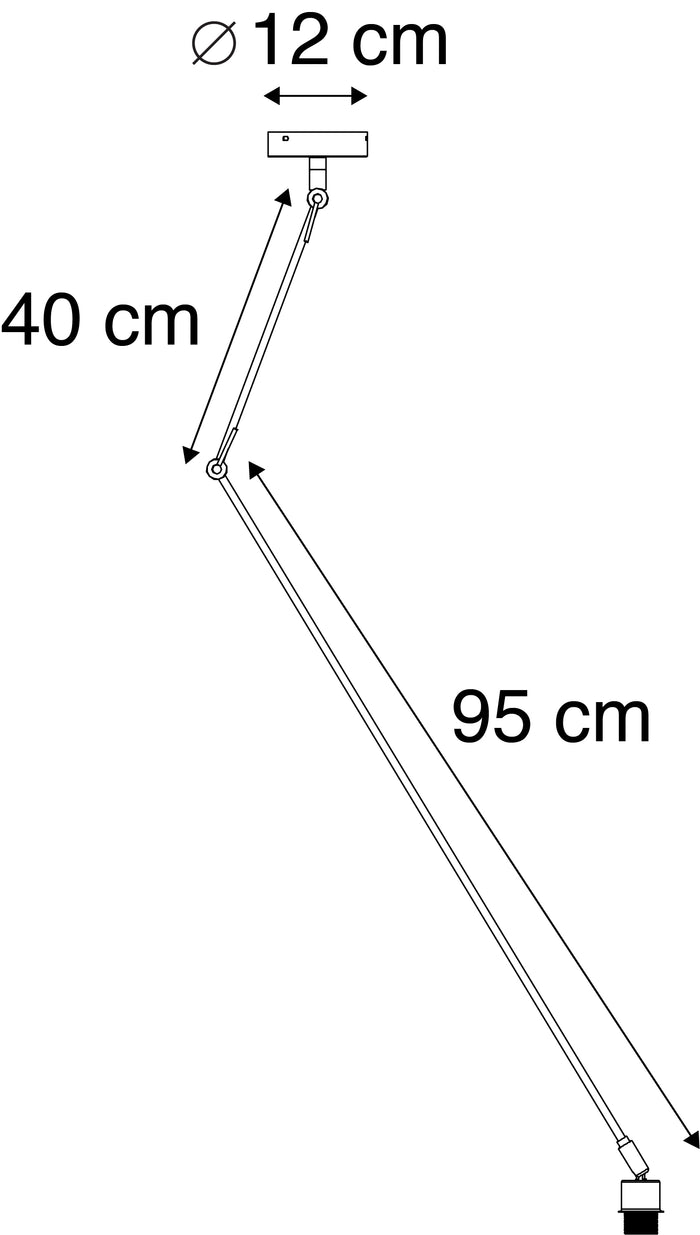 QAZQA Hanglamp staal zonder kap verstelbaar - Blitz