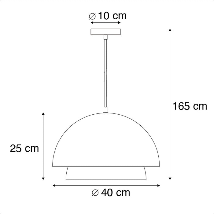 QAZQA Scandinavische hanglamp zwart met wit 2-laags - Claudius