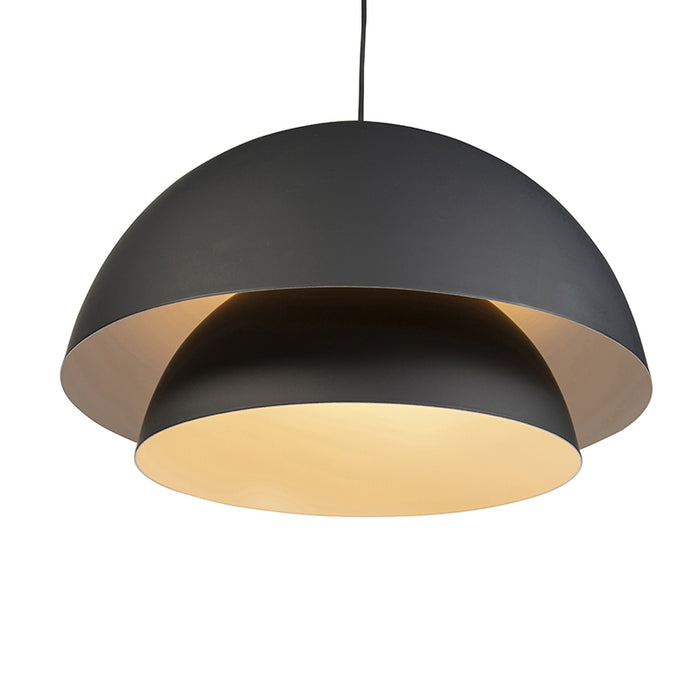 QAZQA Scandinavische hanglamp zwart met wit 2-laags - Claudius