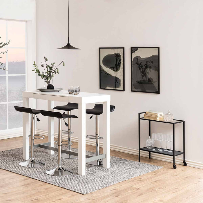 Lisomme Vic houten keuken trolley zwart - 60 x 75 cm