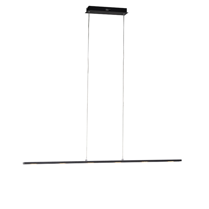QAZQA Design hanglamp zwart incl. LED met touchdimmer - Platina