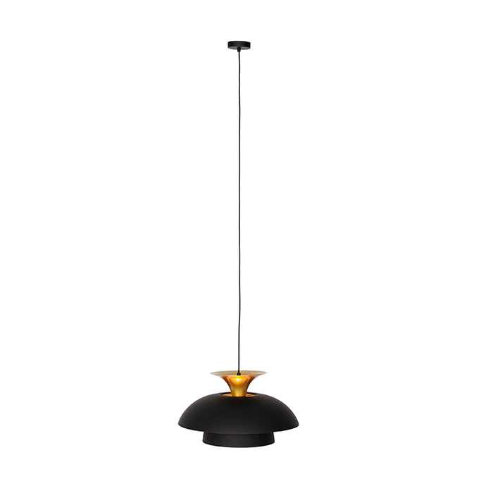 QAZQA Moderne ronde hanglamp zwart met goud 3-laags - Titus