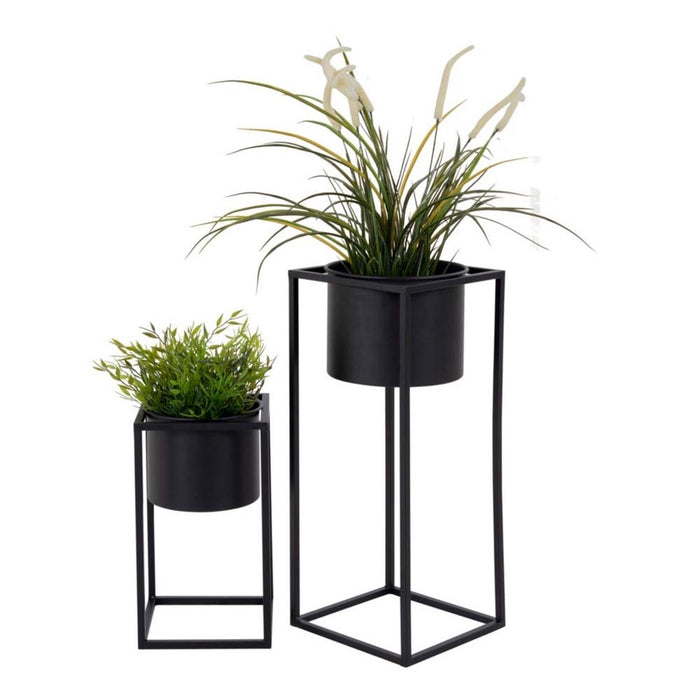 Artichok Finnley staande bloempot zwart - set van 2