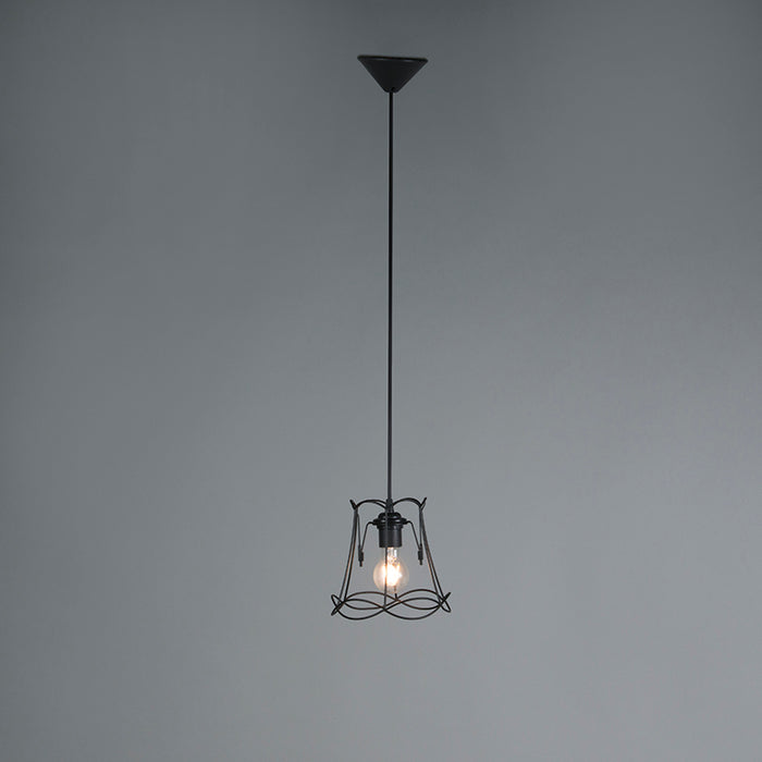 QAZQA Retro hanglamp zwart 20 cm - Granny Frame