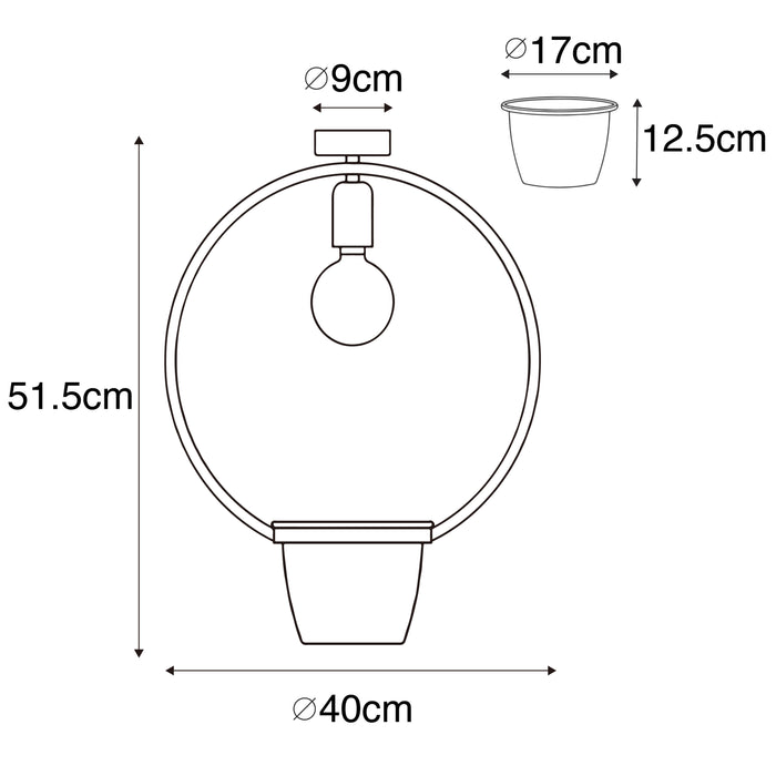 QAZQA Moderne plafondlamp zwart met glas rond - Roslini