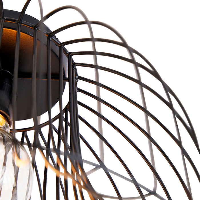 QAZQA Plafondlamp sarina - Zwart - Design - D 250mm