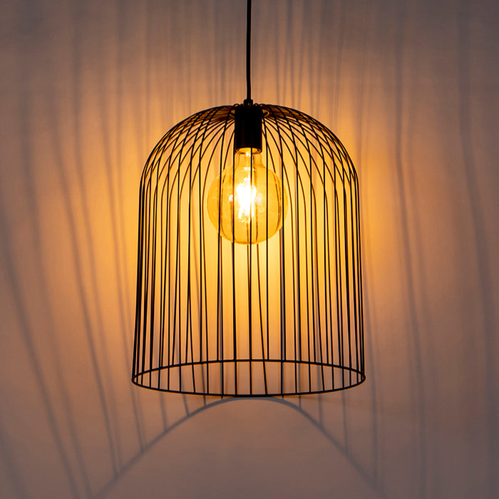 QAZQA Design hanglamp zwart - Wire Knock