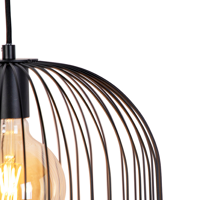 QAZQA Design hanglamp zwart - Wire Knock