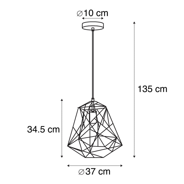 QAZQA Industriële hanglamp goud  - Framework Basic