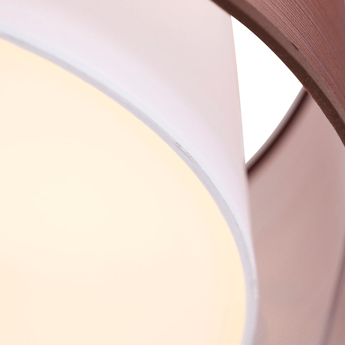 QAZQA Moderne plafonnière bruin met wit 50 cm 3-lichts - Drum Duo