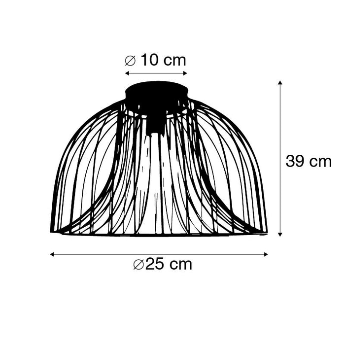 QAZQA Plafondlamp sarina - Goud|messing - Design - D 250mm