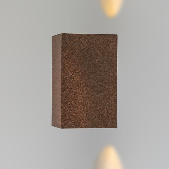 QAZQA Set van 2 industriële wandlampen roestbruin 2-lichts IP44 -