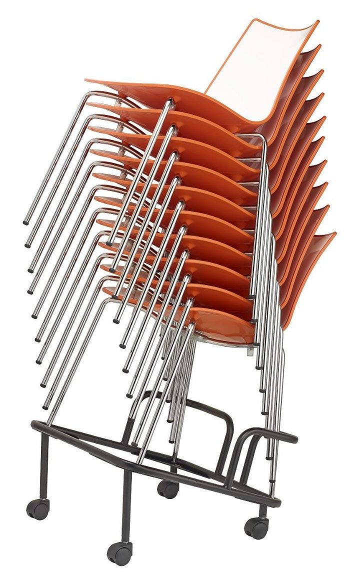 SCAB Alice Stapelbare Stoel - Set Van 4 - Duifgrijs - Chromen Poten