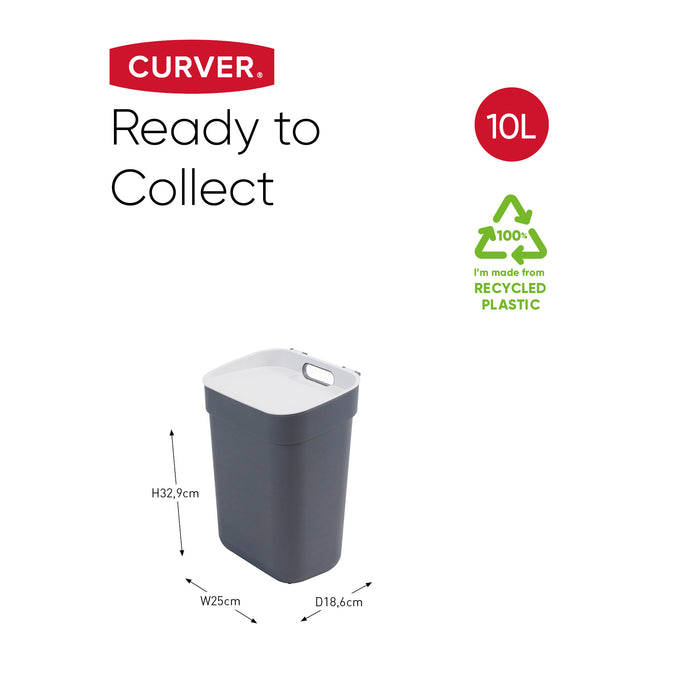 Curver Ready to Collect Prullenbak 10 L - Grijs