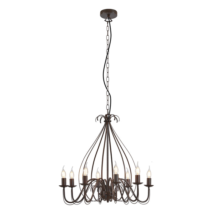 QAZQA Klassieke kroonluchter roestbruin 8-lichts - Giuseppe