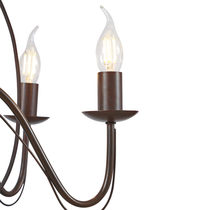 QAZQA Klassieke kroonluchter roestbruin 8-lichts - Giuseppe