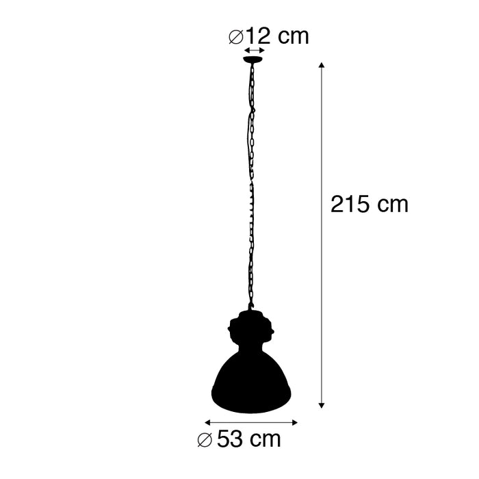 QAZQA Hanglamp sicko - Zwart - Industrieel - D 530mm