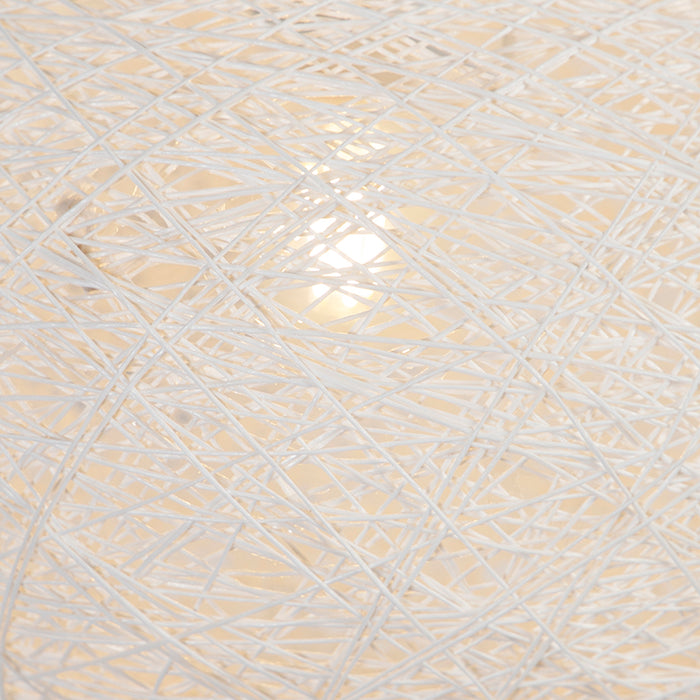 QAZQA Landelijke hanglamp wit 50 cm - Corda Flat