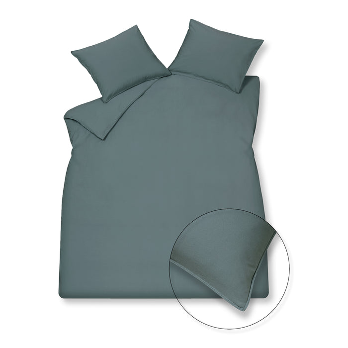 Vandyck Washed Cotton Dekbedovertrek 240 x 200/220 cm - Storm Blue