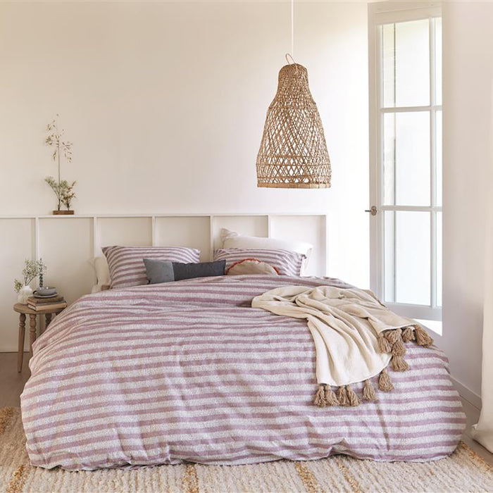 Ariadne at Home Knit Stripes Dekbedovertrek 240 x 200/220 cm - Lila