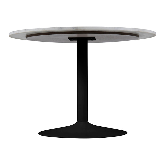 by fonQ Marble Eettafel Marmer - Ø 110 cm - Wit/Zwart