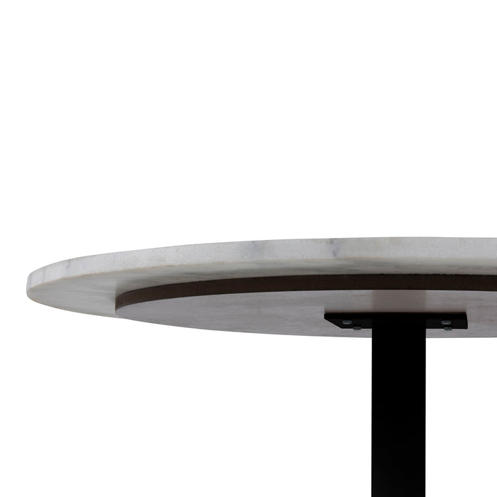 by fonQ Marble Eettafel Marmer - Ø 110 cm - Wit/Zwart