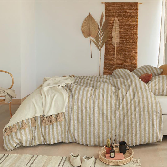 Ariadne at Home Knit Stripes Dekbedovertrek 140 x 200/220 cm - Naturel