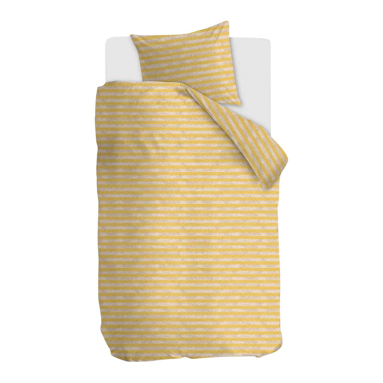 Ariadne at Home Knit Stripes Dekbedovertrek 140 x 200/220 cm - Geel