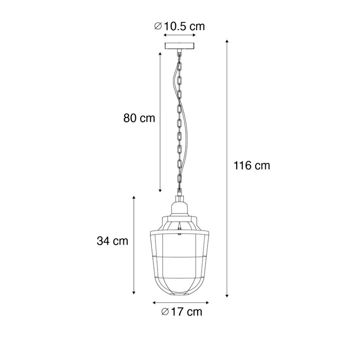 QAZQA Set van 2 industriële hanglampen zwart - Cabin