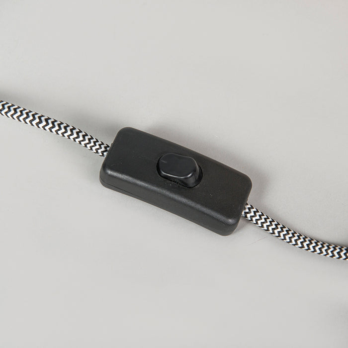 QAZQA Industriële tafellamp zwart met hout - Woodi