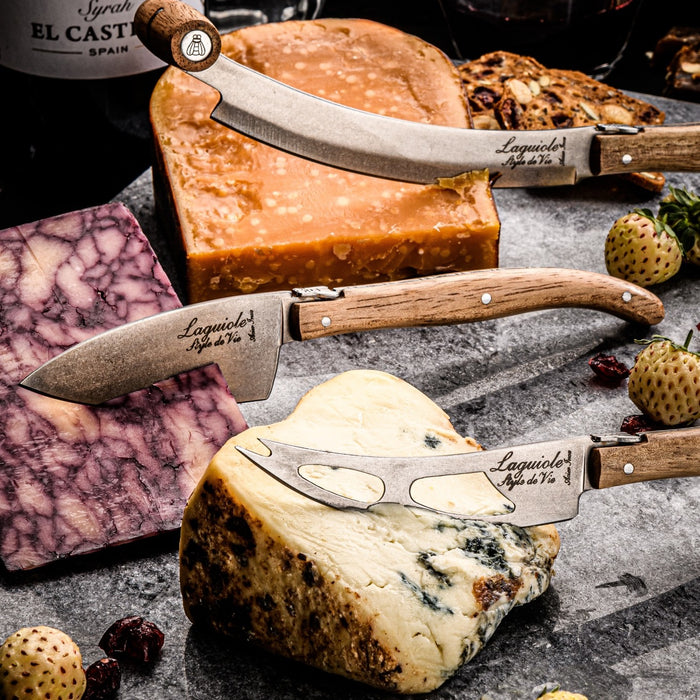 Laguiole Style de Vie Luxury Line kaasmessenset 3-delig, eikenhout