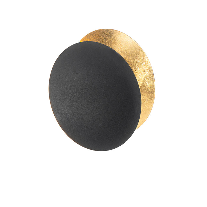 QAZQA Moderne wandlamp zwart met goud - Sunrise