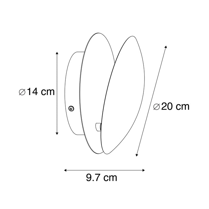 QAZQA Moderne wandlamp zwart met goud - Sunrise