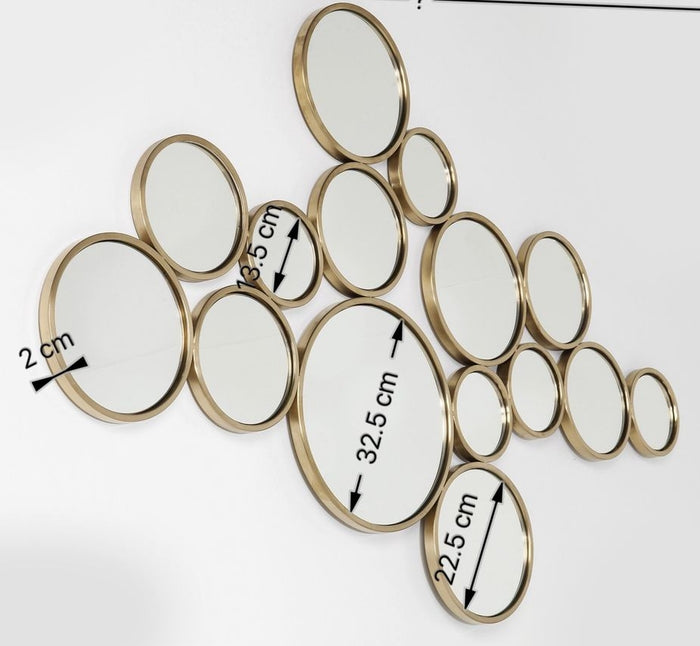 Kare Design Bubbles Spiegel - B138xH93 Cm - Messing Goud