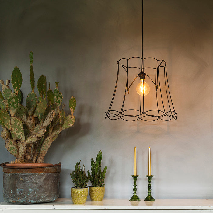 QAZQA Retro hanglamp zwart 45 cm - Granny Frame