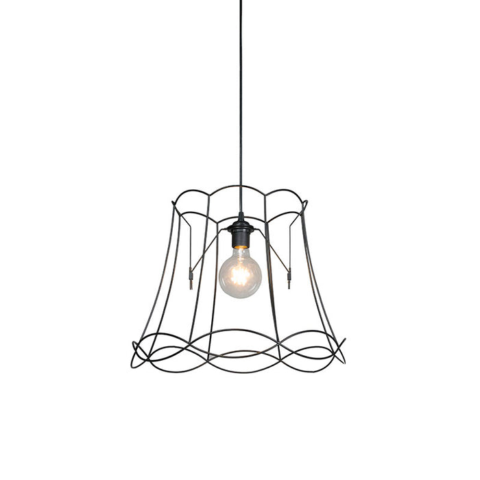 QAZQA Retro hanglamp zwart 45 cm - Granny Frame
