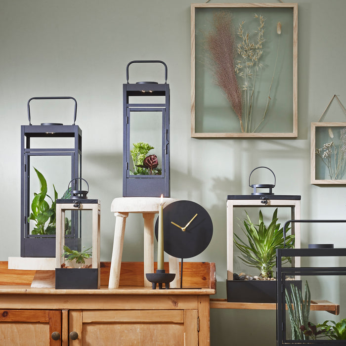 Mica Decorations Flint Lantaarn met Led Lampjes H 38 cm