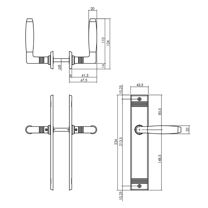 Intersteel Deurkruk Ton Basic met schild blind nikkel mat