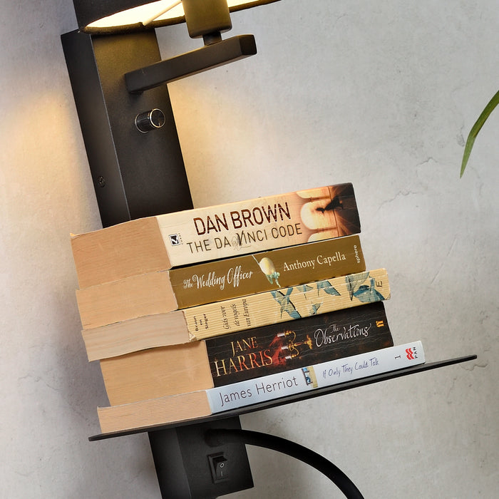 it's about RoMi Florence Wandlamp met Leeslamp - Zwart / Zwart