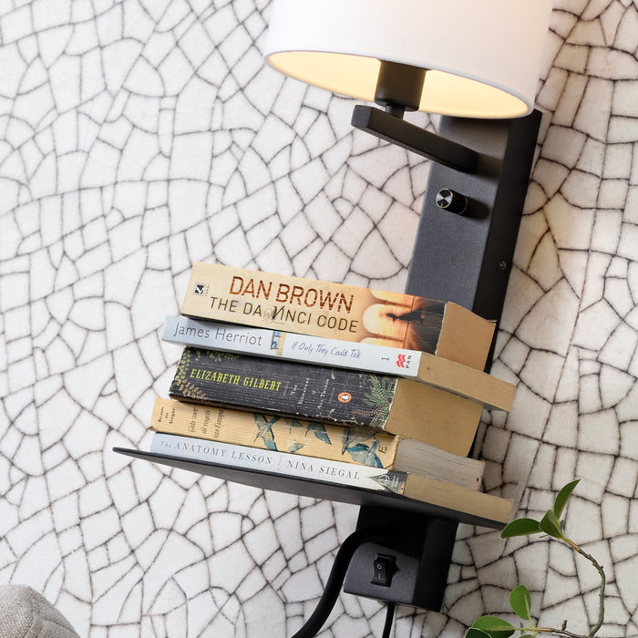 it's about RoMi Florence Wandlamp met Leeslamp - Zwart / Zwart