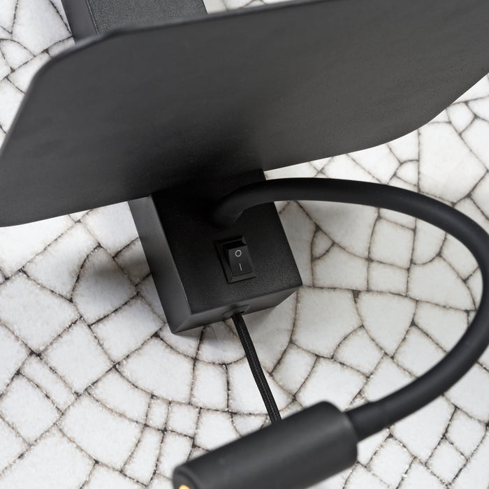 it's about RoMi Florence Wandlamp met Leeslamp - Zwart / Lichtgrijs