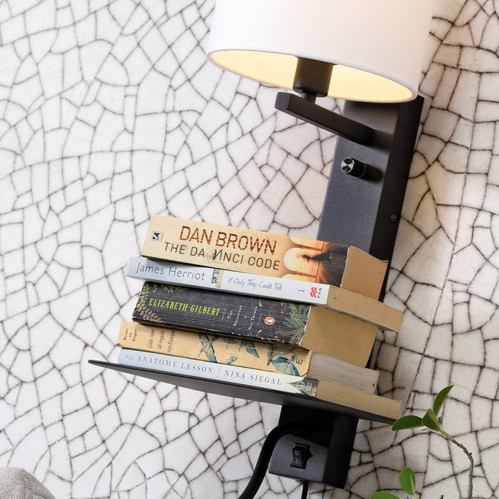 it's about RoMi Florence Wandlamp met Leeslamp - Zwart / Lichtgrijs