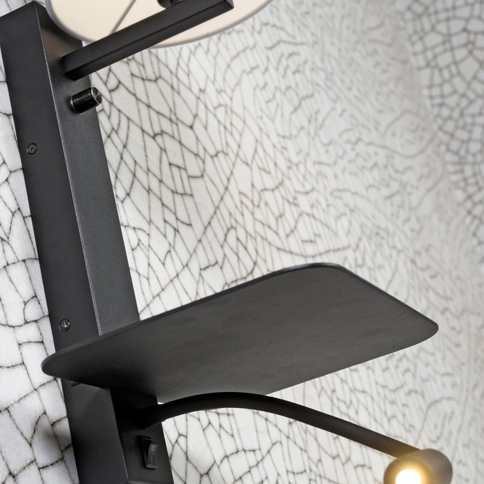 it's about RoMi Florence Wandlamp met Leeslamp - Zwart / Wit