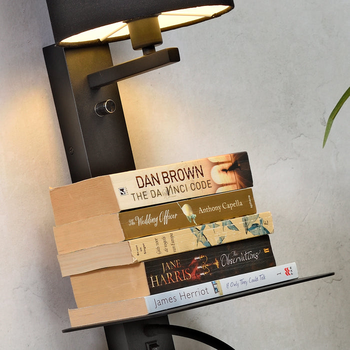 it's about RoMi Florence Wandlamp met Leeslamp - Zwart / Wit