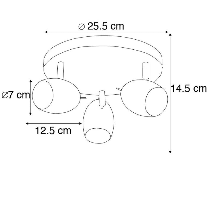 QAZQA Design spot wit rond 3-lichts - Egg