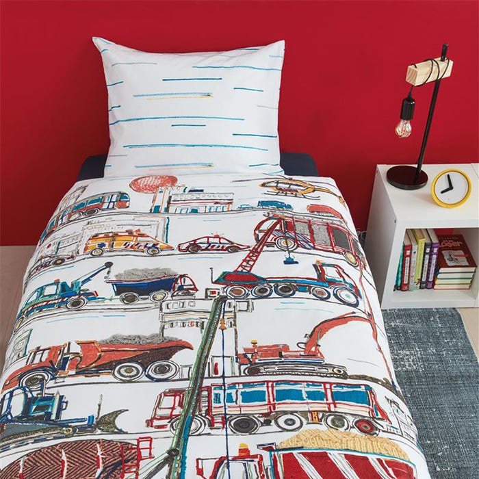 HANNEKEJAG Kids Under Construction Dekbedovertrek 140 x 200/220 cm - Multicolor