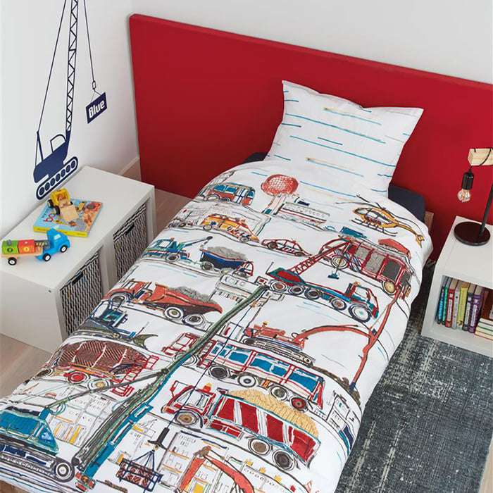 HANNEKEJAG Kids Under Construction Dekbedovertrek 140 x 200/220 cm - Multicolor