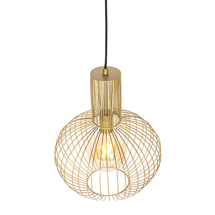QAZQA Design hanglamp goud - Wire Bake