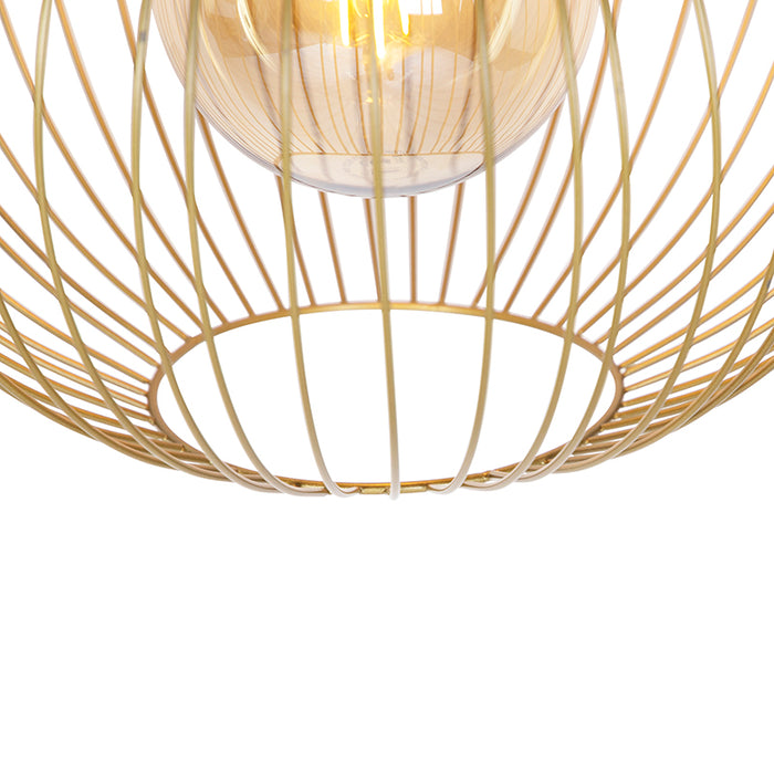 QAZQA Design hanglamp goud - Wire Bake